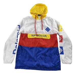 Polaroid Jacket Mens Medium Multicolor Supercolor Hooded Anorak Retro Pullover